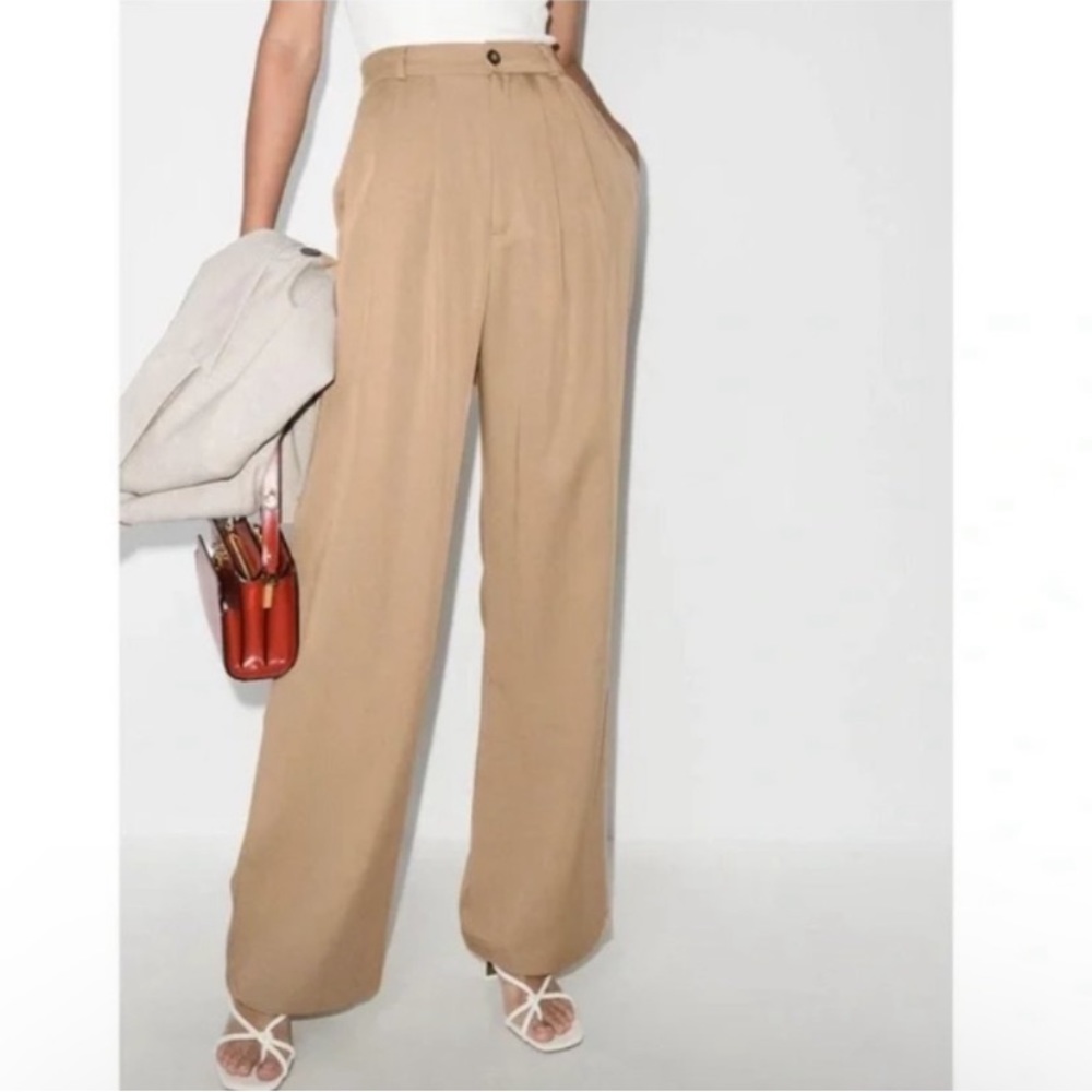 REFORMATION Mason Wide Leg Pants in Khaki
